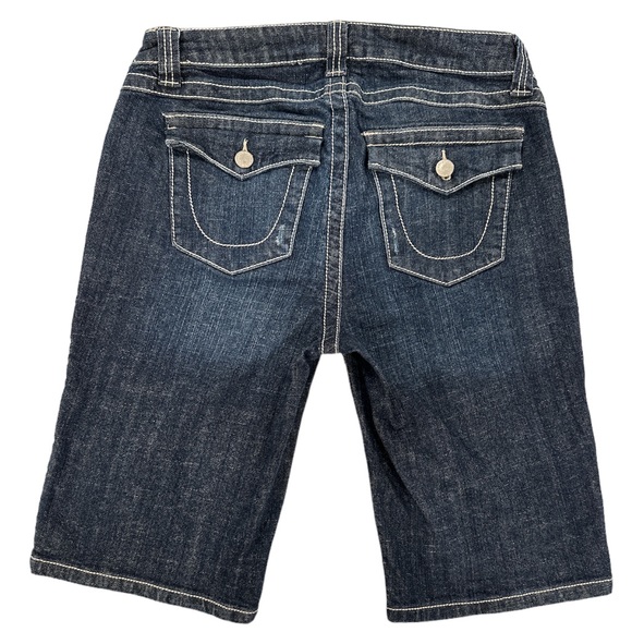 A Pea in the Pod Maternity Shorts Small denim blue distressed pockets moms - Picture 2 of 4